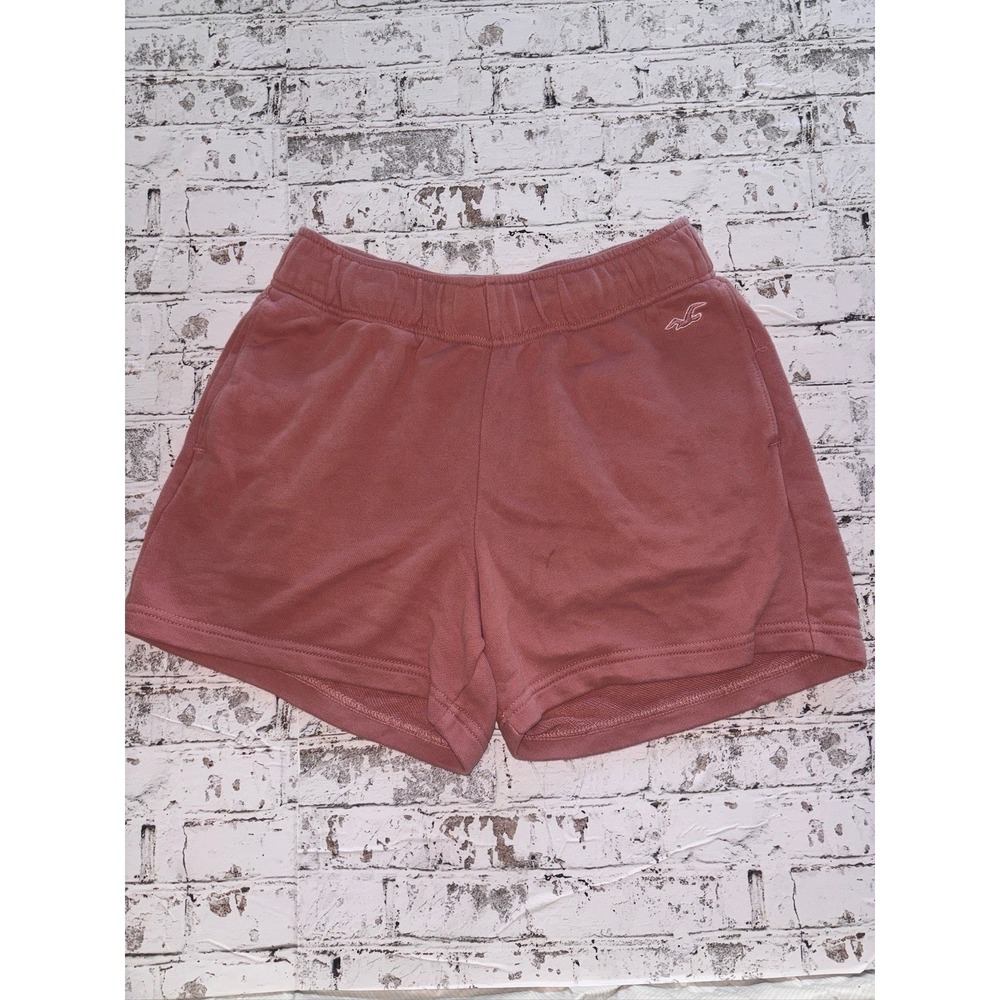 Hollister Womens XS Dusty Rose Pink French Terry Sweatshorts Elastic Waist Logo